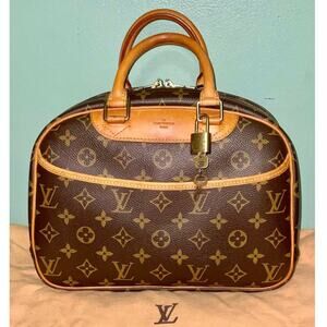 Louis Vuitton Monogram Trouville Handbag Comes with / Padlock, Keys Dust bag